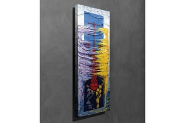 Canvas-taulu - Abstrakti sommitelma värikkäillä muodoilla ja viivoilla - Violetti / Keltainen / Sininen - Sisustustuotteet - Taulu & taide - Canvas-taulu