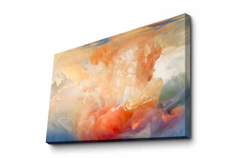 Canvas-taulu - Abstrakti sommitelma värillisillä kohoumilla, Oranssi / Sininen / Beige