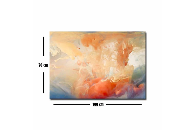 Canvas-taulu - Abstrakti sommitelma värillisillä kohoumilla - Oranssi / Sininen / Beige - Sisustustuotteet - Taulu & taide - Canvas-taulu