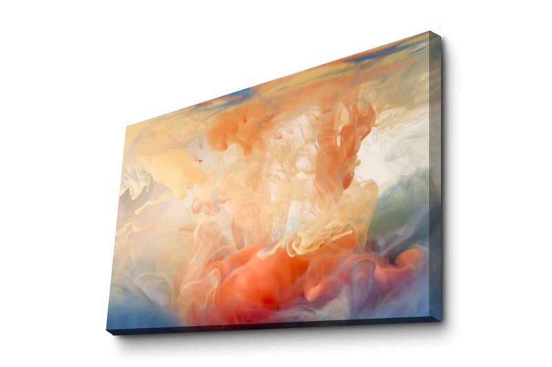 Canvas-taulu - Abstrakti sommitelma värillisillä kohoumilla, Oranssi / Sininen / Beige