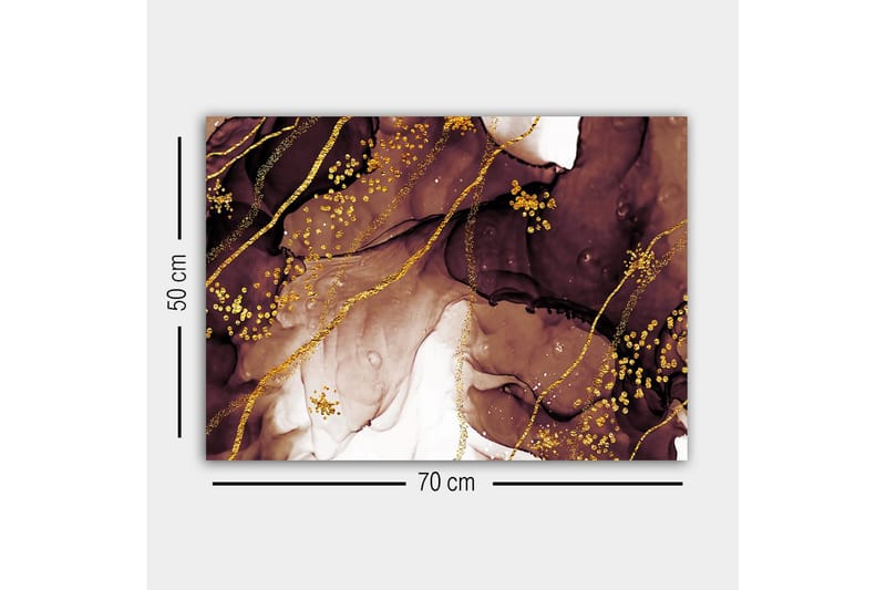 Canvas-taulu - Abstrakti sommitelma virtaavilla ruskeilla ja kultaisilla muodoilla - Tummanruskea / Kulta / Vaaleanbeige - Sisustustuotteet - Taulu & taide - Canvas-taulu