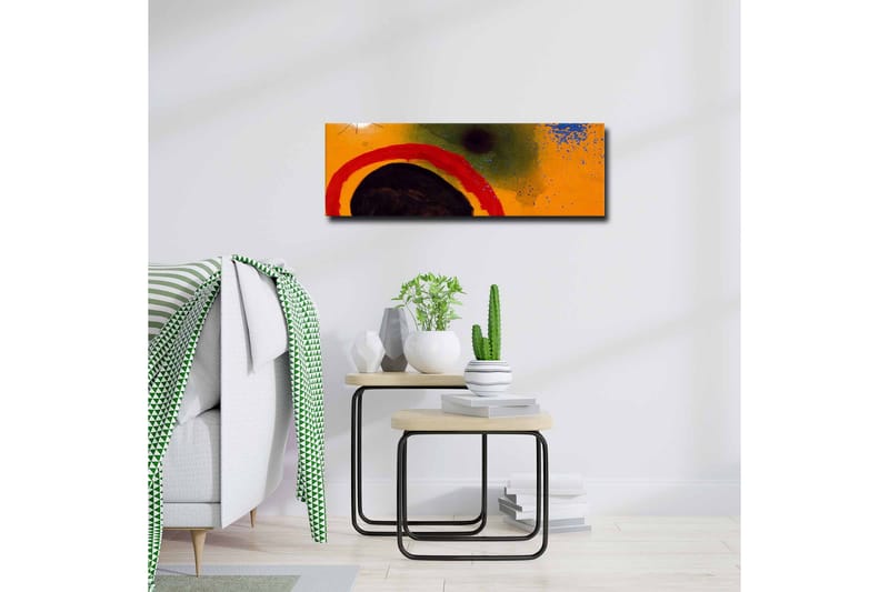 Canvas-taulu - Abstrakti sommitelma pyöreillä muodoilla ja värikkäillä elementeillä - Oranssi / Musta / Punainen - Sisustustuotteet - Taulu & taide - Canvas-taulu