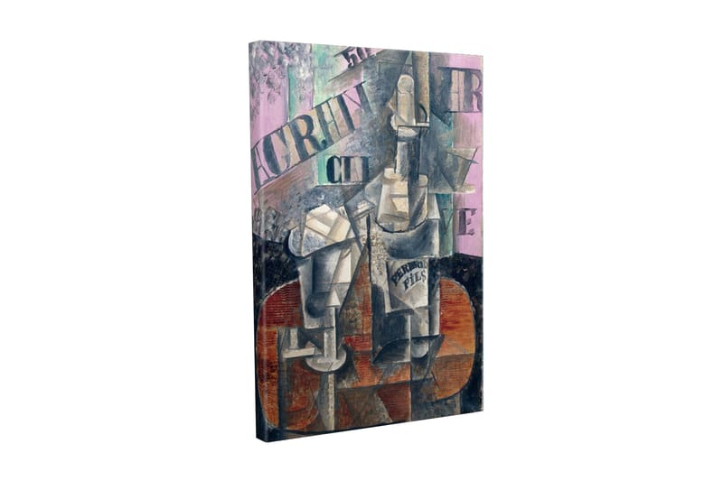 Canvas-taulu - Abstrakti sommitelma pulloista ja geometrisista muodoista, Harmaa / Ruskea / Vaaleanpunainen