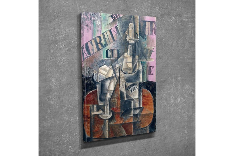 Canvas-taulu - Abstrakti sommitelma pulloista ja geometrisista muodoista - Harmaa / Ruskea / Vaaleanpunainen - Sisustustuotteet - Taulu & taide - Canvas-taulu