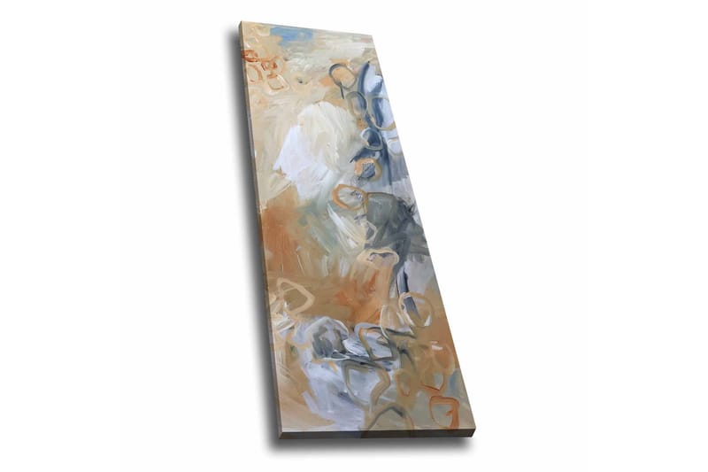 Canvas-taulu - Abstrakti sommitelma pehmeillä muodoilla ja sävyillä, Vaaleanharmaa / Beige / Sininen