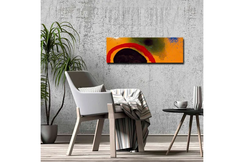 Canvas-taulu - Abstrakti sommitelma pyöreillä muodoilla ja värikkäillä elementeillä - Oranssi / Musta / Punainen - Sisustustuotteet - Taulu & taide - Canvas-taulu