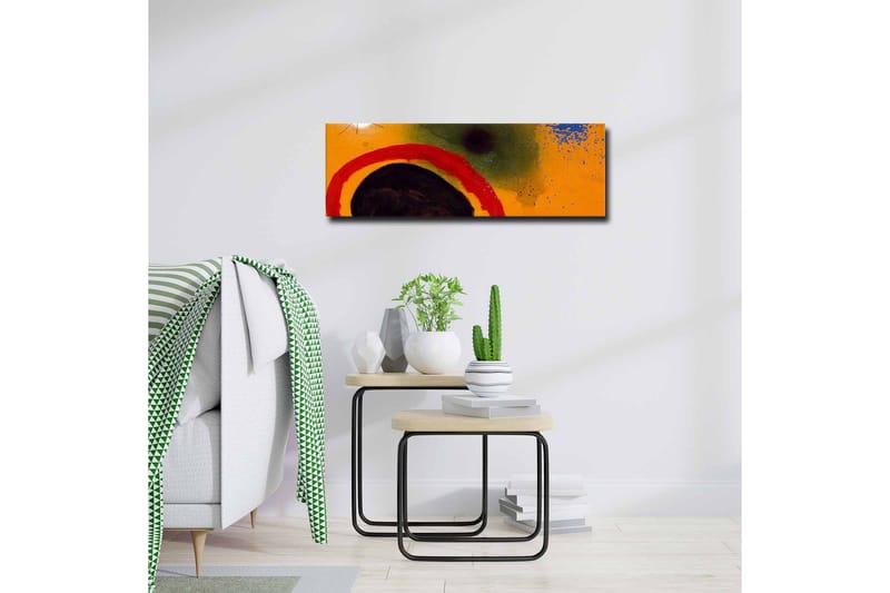 Canvas-taulu - Abstrakti sommitelma pyöreillä muodoilla ja värikkäillä elementeillä - Oranssi / Musta / Punainen - Sisustustuotteet - Taulu & taide - Canvas-taulu