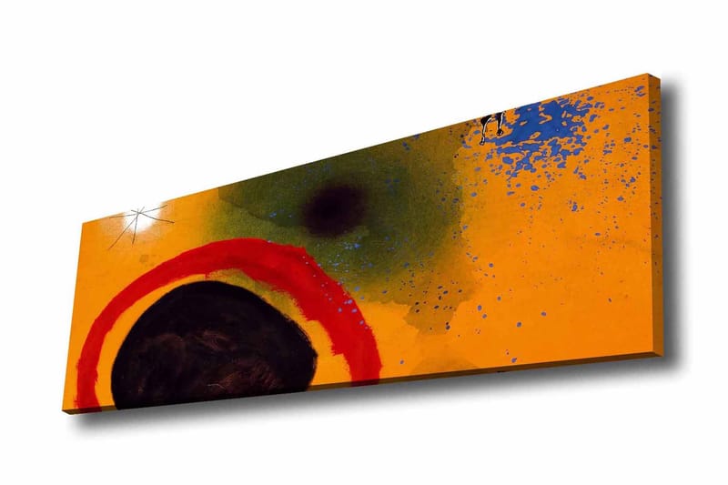 Canvas-taulu - Abstrakti sommitelma pyöreillä muodoilla ja värikkäillä elementeillä, Oranssi / Musta / Punainen