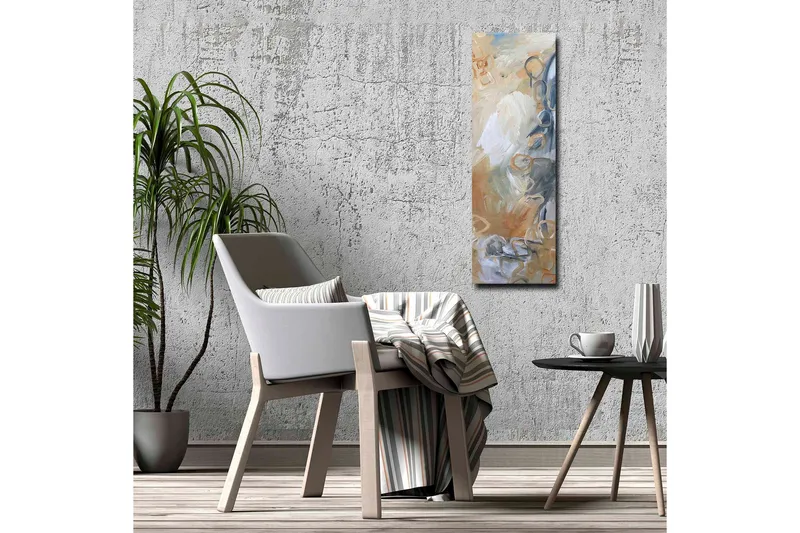 Canvas-taulu - Abstrakti sommitelma pehmeillä muodoilla ja sävyillä - Vaaleanharmaa / Beige / Sininen - Sisustustuotteet - Taulu & taide - Canvas-taulu