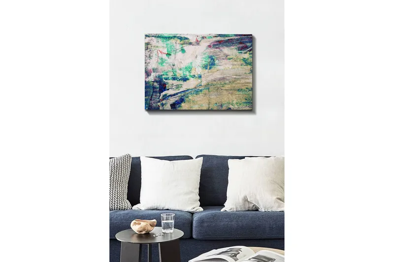 Canvas-taulu - Abstrakti sommitelma pehmeillä värisiirtymillä - Turkoosi / Beige / Tummansininen - Sisustustuotteet - Taulu & taide - Canvas-taulu