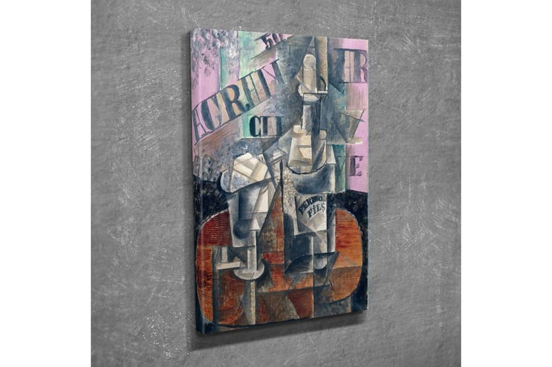 Canvas-taulu - Abstrakti sommitelma pulloista ja geometrisista muodoista - Harmaa / Ruskea / Vaaleanpunainen - Sisustustuotteet - Taulu & taide - Canvas-taulu