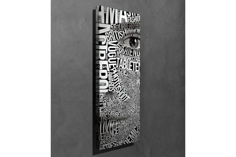 Canvas-taulu - Abstrakti tekstin ja silmäaiheen sommittelu - Musta / Valkoinen - Sisustustuotteet - Taulu & taide - Canvas-taulu