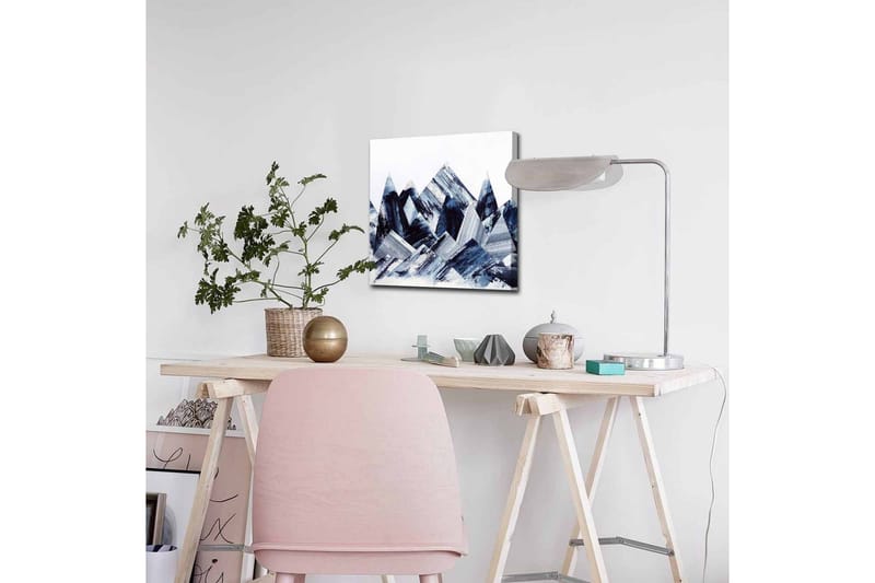 Canvas-taulu - Abstrakti vuoristomaisema geometrisilla muodoilla - Tummansininen / Harmaa / Valkoinen - Sisustustuotteet - Taulu & taide - Canvas-taulu