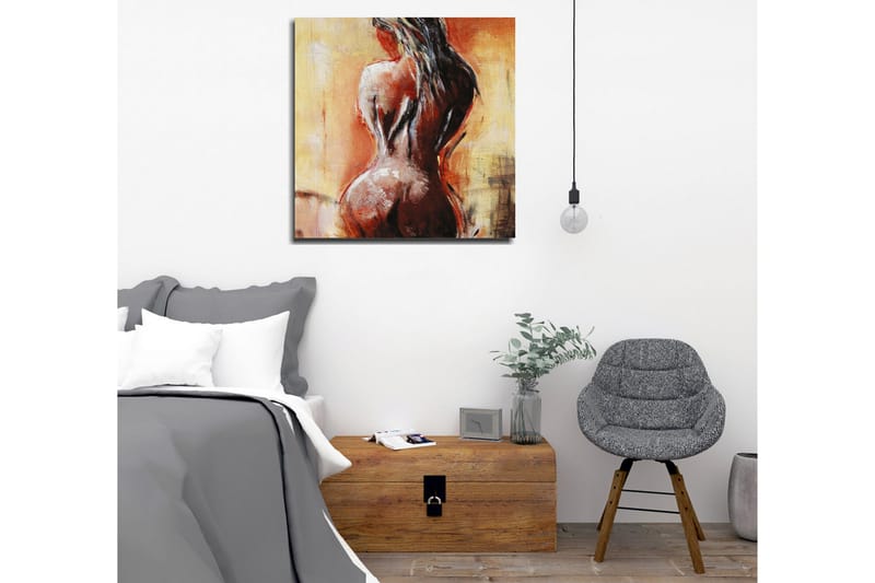 Canvas-taulu - Aistillinen alastonhahmo, jossa painopiste on selässä - Terrakotta / Beige / Musta - Sisustustuotteet - Taulu & taide - Canvas-taulu