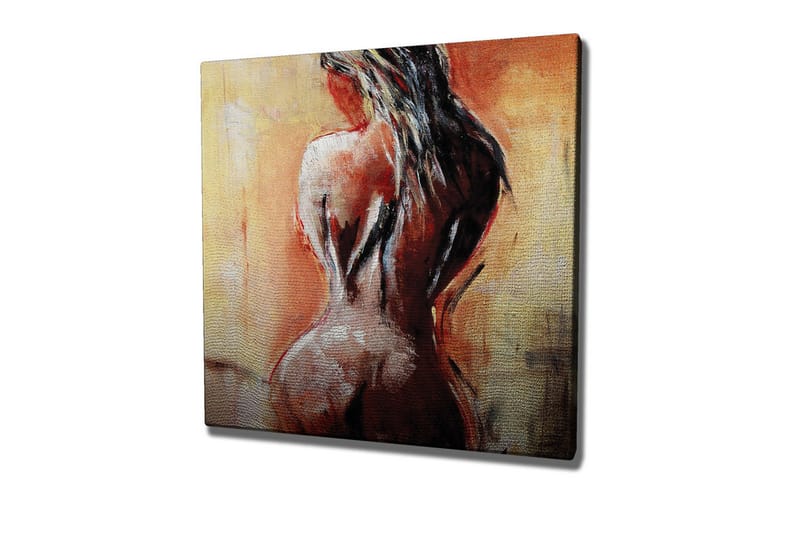 Canvas-taulu - Aistillinen alastonhahmo, jossa painopiste on selässä - Terrakotta / Beige / Musta - Sisustustuotteet - Taulu & taide - Canvas-taulu