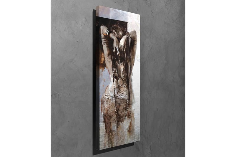 Canvas-taulu - Aistillinen nainen nutturakampauksella abstraktissa sommitelmassa - Ruskea / Beige / Valkoinen - Sisustustuotteet - Taulu & taide - Canvas-taulu