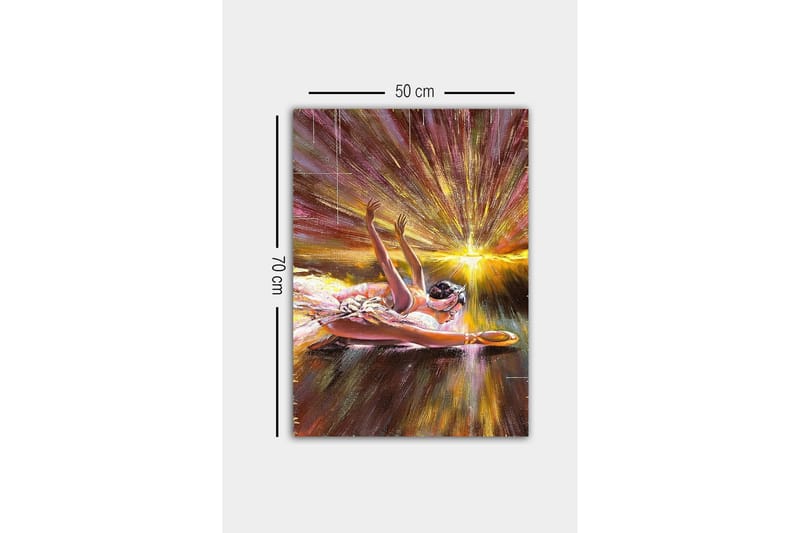 Canvas-taulu - Ballerina dynaamisessa asennossa valonsäteet takanaan - Kulta / Vaaleanpunainen / Ruskea - Sisustustuotteet - Taulu & taide - Canvas-taulu