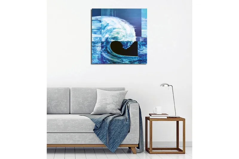 Canvas-taulu - Dynaaminen aalto eri sinisen sävyissä - Tummansininen / Vaaleansininen / Turkoosi - Sisustustuotteet - Taulu & taide - Canvas-taulu