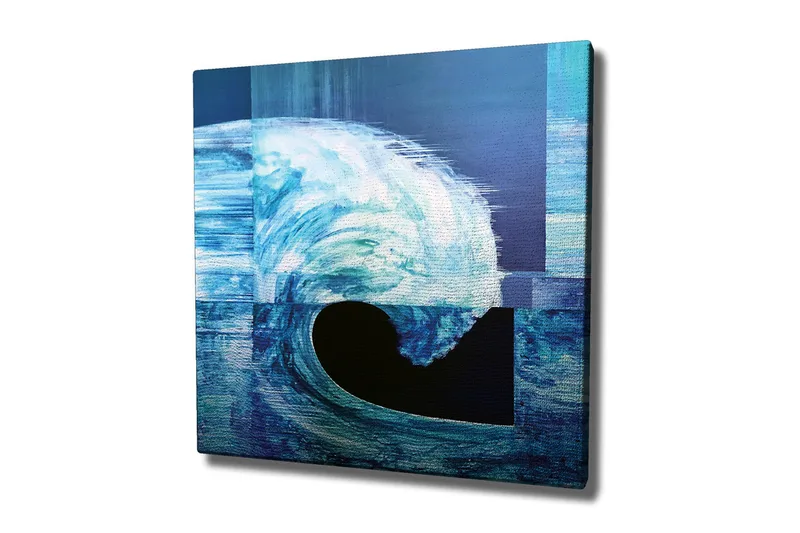Canvas-taulu - Dynaaminen aalto eri sinisen sävyissä, Tummansininen / Vaaleansininen / Turkoosi