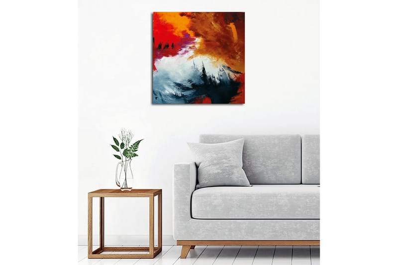 Canvas-taulu - Dynaaminen abstrakti sommitelma vahvoilla väreillä - Punainen / Musta / Oranssi - Sisustustuotteet - Taulu & taide - Canvas-taulu