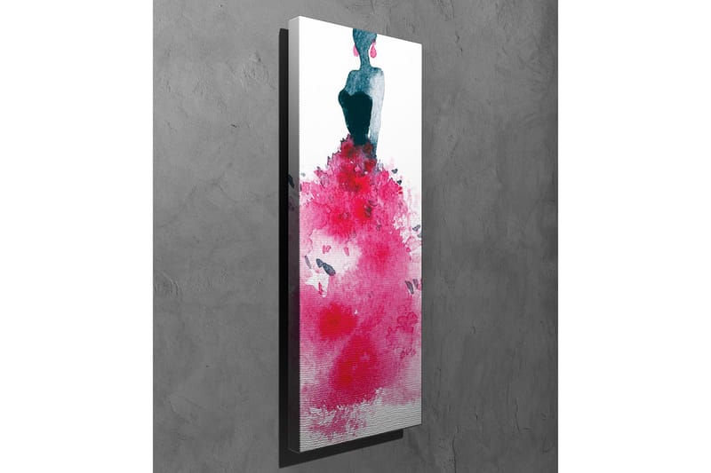 Canvas-taulu - Elegantti nainen värikkäässä mekossa - Tummansininen / Kirsikanpunainen / Vaaleanpunainen - Sisustustuotteet - Taulu & taide - Canvas-taulu