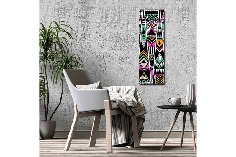 Canvas-taulu - Geometrinen sommitelma värikkäillä kuvioilla - Musta / Turkoosi / Vaaleanpunainen - Sisustustuotteet - Taulu & taide - Canvas-taulu