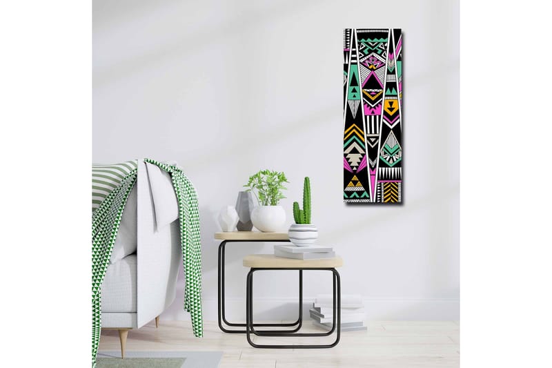 Canvas-taulu - Geometrinen sommitelma värikkäillä kuvioilla - Musta / Turkoosi / Vaaleanpunainen - Sisustustuotteet - Taulu & taide - Canvas-taulu