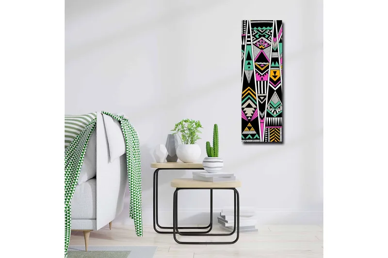 Canvas-taulu - Geometrinen sommitelma värikkäillä kuvioilla - Musta / Turkoosi / Vaaleanpunainen - Sisustustuotteet - Taulu & taide - Canvas-taulu