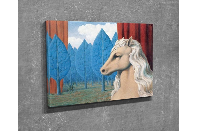 Canvas-taulu - Hevosen pää valkoisella harjalla unenomaisessa metsäympäristössä - Sininen / Punainen / Beige - Sisustustuotteet - Taulu & taide - Canvas-taulu