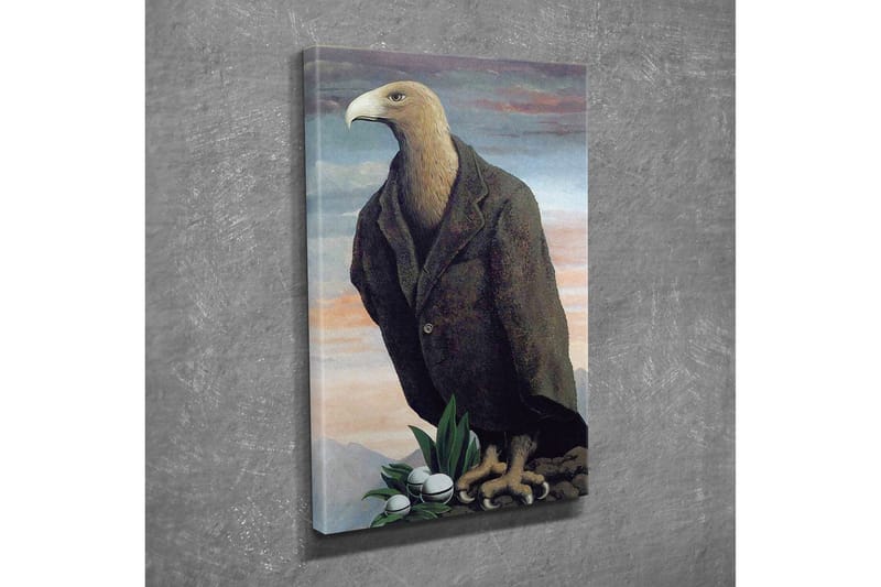 Canvas-taulu - Ihmismäinen kotka puvussa seisoo kalliolla - Tummanruskea / Vihreä / Vaaleansininen - Sisustustuotteet - Taulu & taide - Canvas-taulu