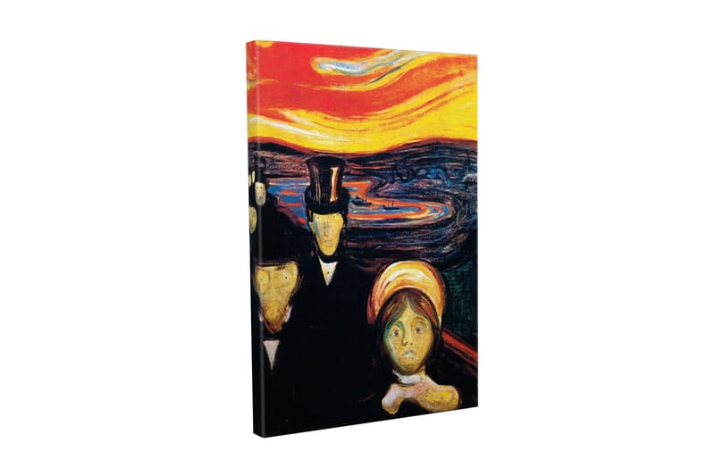 Canvas-taulu - Ihmisten tumma siluetti ja taustalla intensiivisen värinen taivas, Punainen / Musta / Keltainen