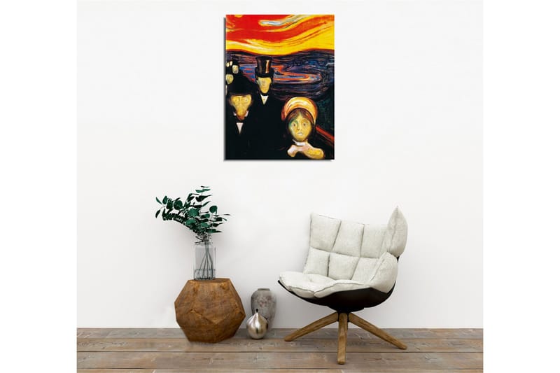 Canvas-taulu - Ihmisten tumma siluetti ja taustalla intensiivisen värinen taivas - Punainen / Musta / Keltainen - Sisustustuotteet - Taulu & taide - Canvas-taulu