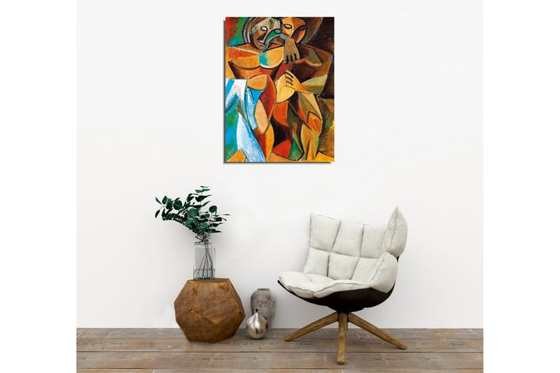 Canvas-taulu - Intiimi pari syleilevässä eleessä - Ruskea / Vihreä / Sininen - Sisustustuotteet - Taulu & taide - Canvas-taulu