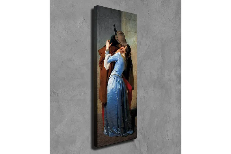 Canvas-taulu - Kahden rakastavaisen intohimoinen kohtaaminen - Sininen / Ruskea / Punainen - Sisustustuotteet - Taulu & taide - Canvas-taulu