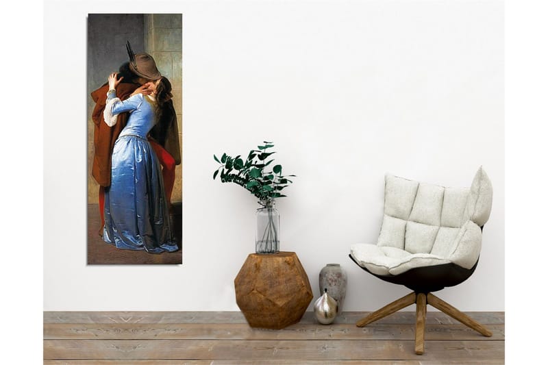 Canvas-taulu - Kahden rakastavaisen intohimoinen kohtaaminen - Sininen / Ruskea / Punainen - Sisustustuotteet - Taulu & taide - Canvas-taulu