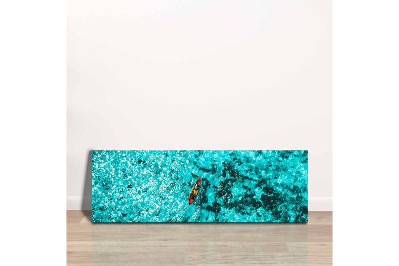 Canvas-taulu - Kajakkimelonta kirkkaan turkoosin veden läpi - Turkoosi / Musta / Oranssi - Sisustustuotteet - Taulu & taide - Canvas-taulu