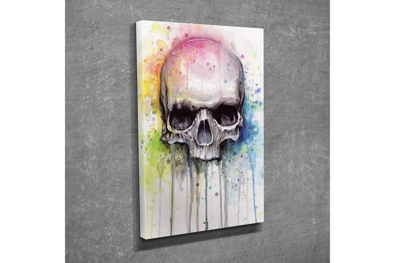 Canvas-taulu - Kallo värikkäillä vesiväriroiskeilla taustalla - Musta / Vaaleansininen / Keltainen - Sisustustuotteet - Taulu & taide - Canvas-taulu