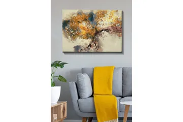Canvas-taulu - Kaunis puun kruunu kultaisilla lehdillä - Kulta / Ruskea / Sininen - Sisustustuotteet - Taulu & taide - Canvas-taulu