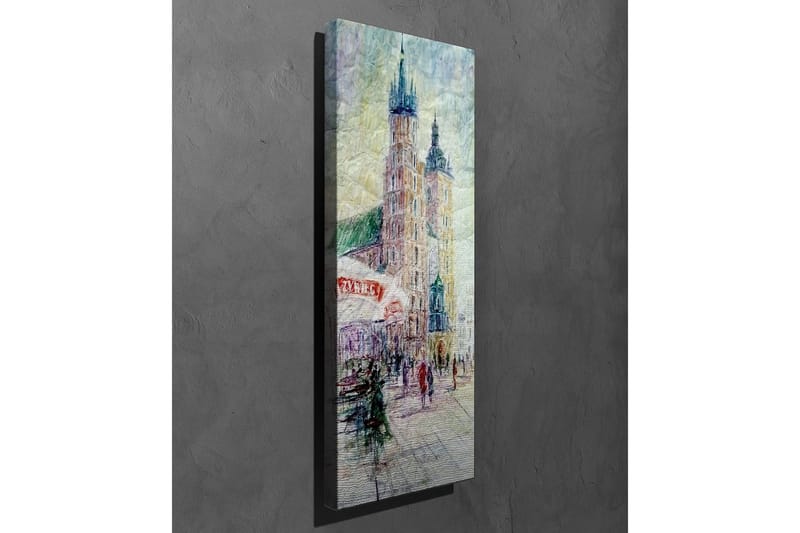 Canvas-taulu - Kaupunkinäkymä historiallisine rakennuksineen ja liikkuvine ihmisineen - Vaaleansininen / Beige / Vihreä - Sisustustuotteet - Taulu & taide - Canvas-taulu