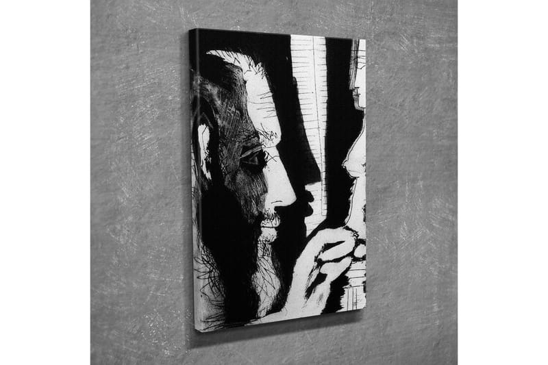 Canvas-taulu - Kontrastinen muotokuva kahdesta kasvot vuoropuhelussa - Musta / Valkoinen - Sisustustuotteet - Taulu & taide - Canvas-taulu