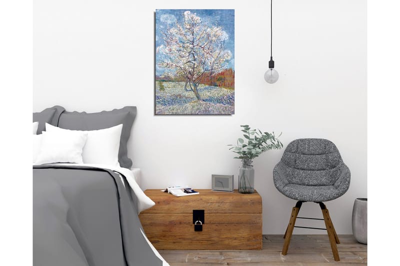 Canvas-taulu - Kukkivia kirsikkapuita kevätmaisemassa - Valkoinen / Vaaleansininen / Vihreä - Sisustustuotteet - Taulu & taide - Canvas-taulu