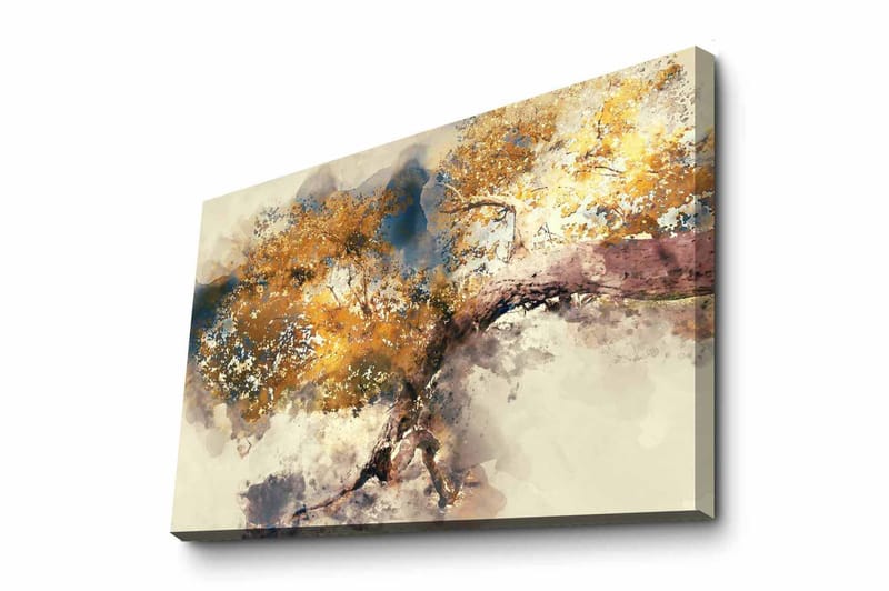 Canvas-taulu - Kultaiset puun oksat pehmeää taustaa vasten - Kulta / Ruskea / Sininen - Sisustustuotteet - Taulu & taide - Canvas-taulu
