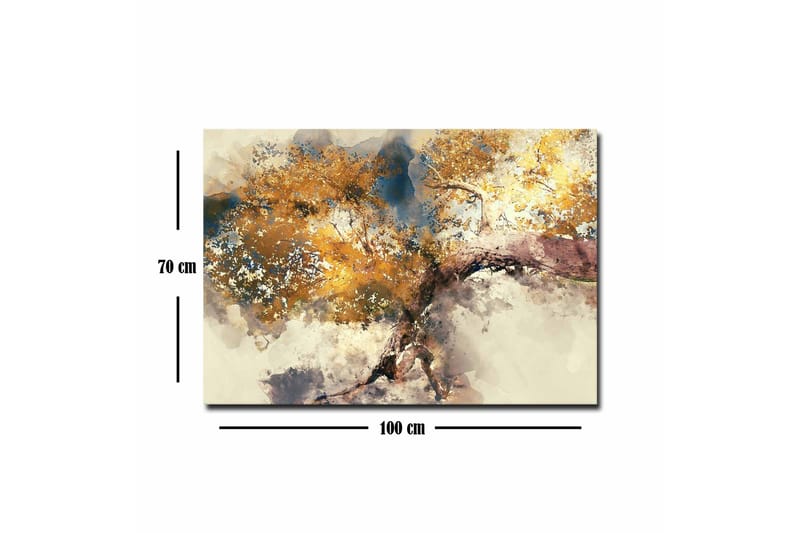 Canvas-taulu - Kultaiset puun oksat pehmeää taustaa vasten - Kulta / Ruskea / Sininen - Sisustustuotteet - Taulu & taide - Canvas-taulu