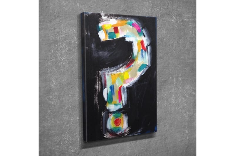 Canvas-taulu - Kysymysmerkki värikkäässä tyylissä - Musta / Valkoinen / Keltainen - Sisustustuotteet - Taulu & taide - Canvas-taulu