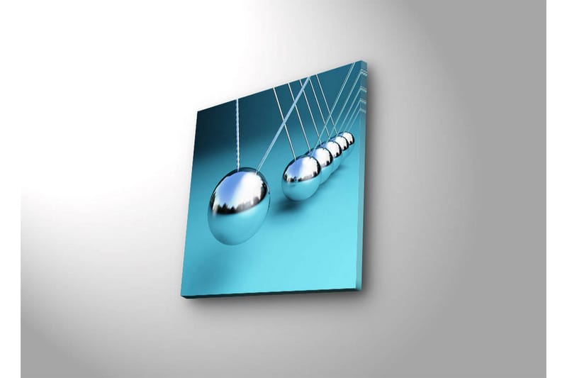 Canvas-taulu LED-valaistuksella 28x28 cm - Heijastavat riippuvalaisimet harmonisessa sommitelmassa - Hopea / Turkoosi - Sisustustuotteet - Taulu & taide - Canvas-taulu