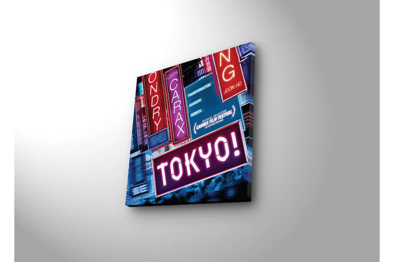 Canvas-taulu LED-valaistuksella 28x28 cm - Neonvalot tekstillä TOKYO! - Vaaleanpunainen / Sininen / Punainen - Sisustustuotteet - Taulu & taide - Canvas-taulu