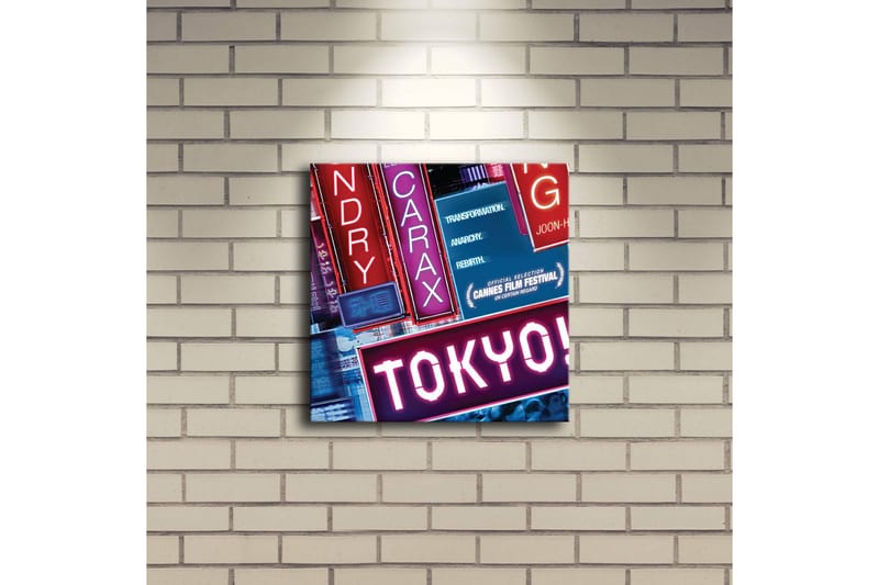 Canvas-taulu LED-valaistuksella 28x28 cm - Neonvalot tekstillä TOKYO! - Vaaleanpunainen / Sininen / Punainen - Sisustustuotteet - Taulu & taide - Canvas-taulu