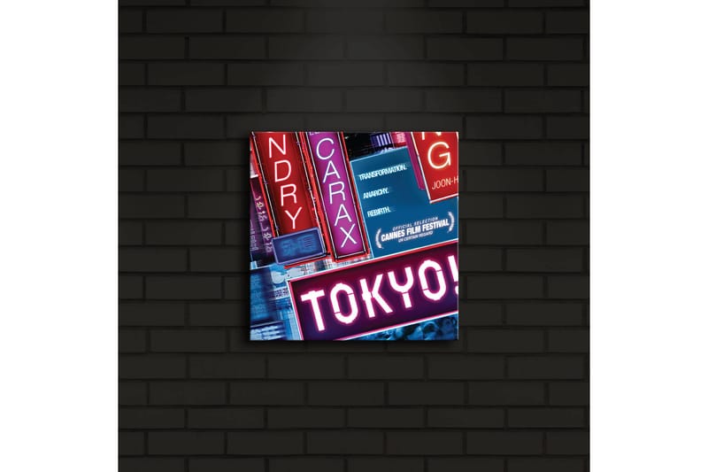 Canvas-taulu LED-valaistuksella 28x28 cm - Neonvalot tekstillä TOKYO! - Vaaleanpunainen / Sininen / Punainen - Sisustustuotteet - Taulu & taide - Canvas-taulu