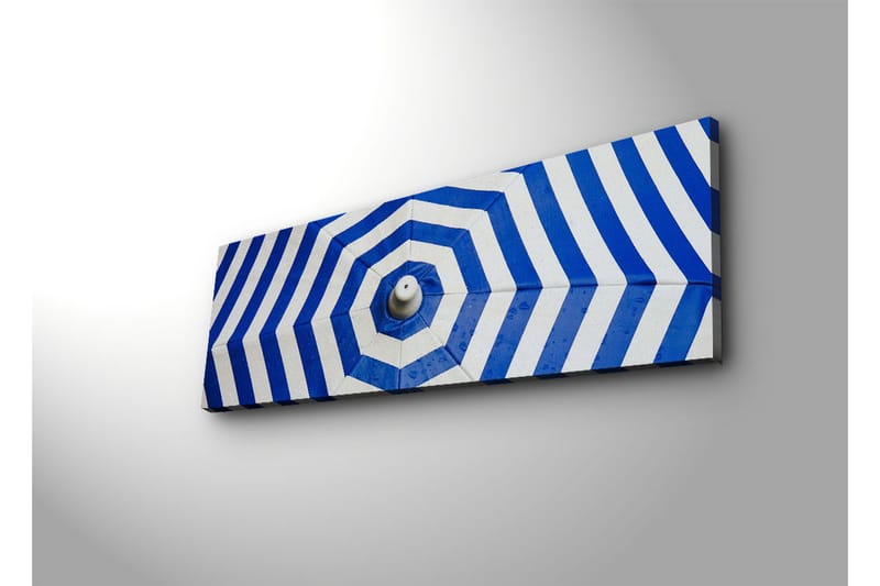 Canvas-taulu LED-valaistuksella 30x90 cm - Abstrakti sinisillä ja valkoisilla raidoilla - Sininen / Valkoinen - Sisustustuotteet - Taulu & taide - Canvas-taulu
