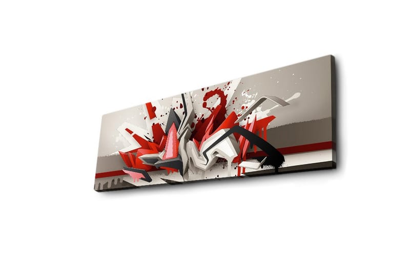 Canvas-taulu LED-valaistuksella 30x90 cm - Abstrakti sommitelma dynaamisilla muodoilla punaisen ja mustan sävyissä - Punainen / Musta / Valkoinen - Sisustustuotteet - Taulu & taide - Canvas-taulu